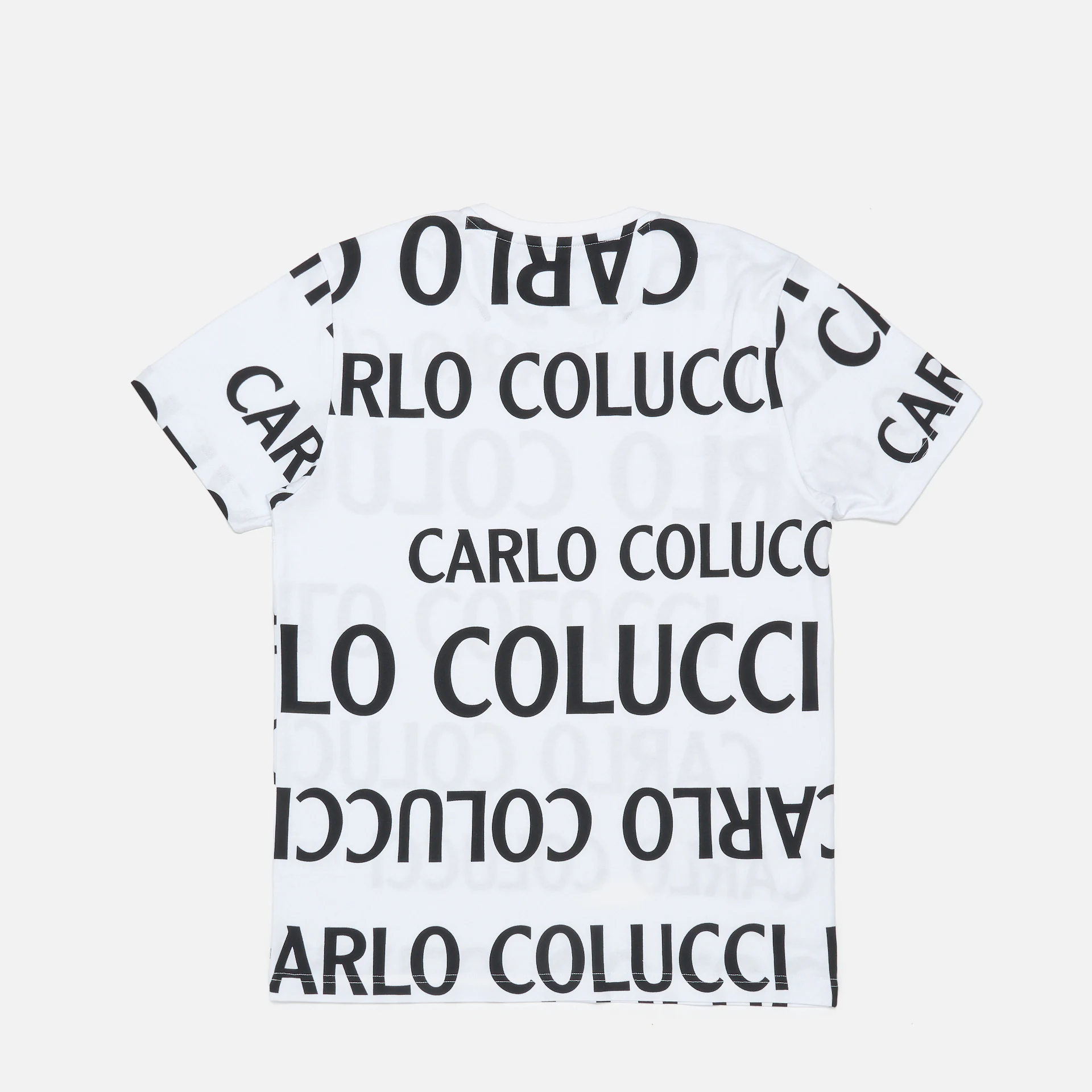 Carlo Colucci Black & White Drop Allover T-Shirt White
